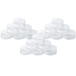 ESJNNK 30-Piece Round Case, 0.2 fl oz (5 ml), Transparent Plastic Cream Case, Accessory Storage, Beads, Nail Parts Storage Box, Refill Container, Cosmetic Parts, Small Container, Storage Box for Small