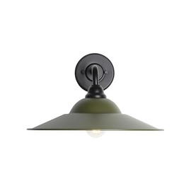 Golden Lighting Croma 15" Wall Sconce - Outdoor in Matte Black with Matte Pine Shade