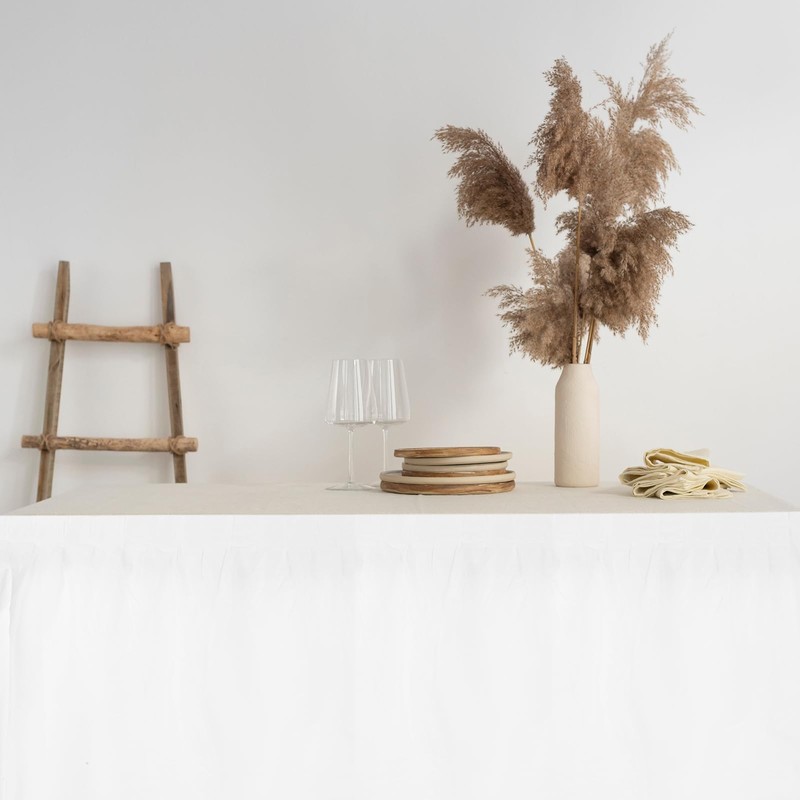 sourcing map 5 Pack White Plastic Table Skirts, 29 in