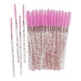 100 Cepillos Para Pestañas Extensión Brillante Glitter Mink