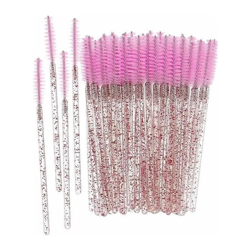 100 Cepillos Para Pestañas Extensión Brillante Glitter Mink