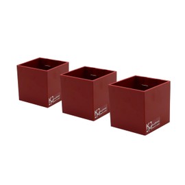 KalaMitica - Set of 3 Magnetic Cubes 6.5 cm - Red - Storage Boxes or Magnetic Cachepots with Powerful Magnet for Wall Magnetic Boards