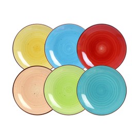 Elama Sebastian 24 Piece Double Bowl Stoneware Dinnerware Set in Assorted Colors
