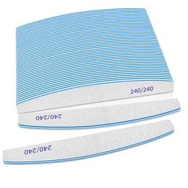 BLESWIN 25 PCS Professional Nail File, 240/240 Grit Nail Files for Natural Nails Emery Boards for Nails Doubled Sides Washable Fine Grit Nail File Manicure Tools for Home and Salon Use