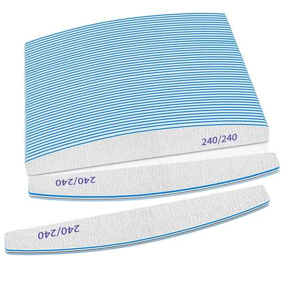 BLESWIN 25 PCS Professional Nail File, 240/240 Grit Nail Files