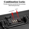 LASUK Aluminum Briefcase, Key Lock Clipboard Storage Box, Lockable Storage