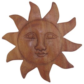 Purity Style Carved Wooden Sun Face