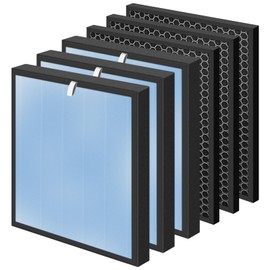Pulluty HSP001 True HEPA Filter Replacements for Air Purifier Filters HSP001,4 in 2 H13 True HEPA Filter with Activated Carbon Pre-Filter,3 Pack