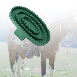 BORFUE 2Pcs Horse Rubber Curry Comb Double Horse Scraper Horse Curry Comb Rubber Hair Remover Comb for Shedding Grooming Horses（Random Color)