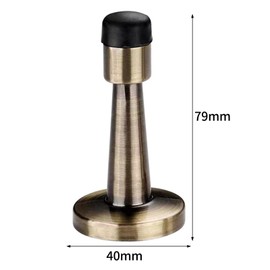 Brass Door Stopper, Door Stoppers for Skirtings Door Wall Protector Brushed Brass Door Stop Antique stoppers Zinc Alloy and Rubber Anti-Collision for Home Hotel Office Public Places (Bronze)
