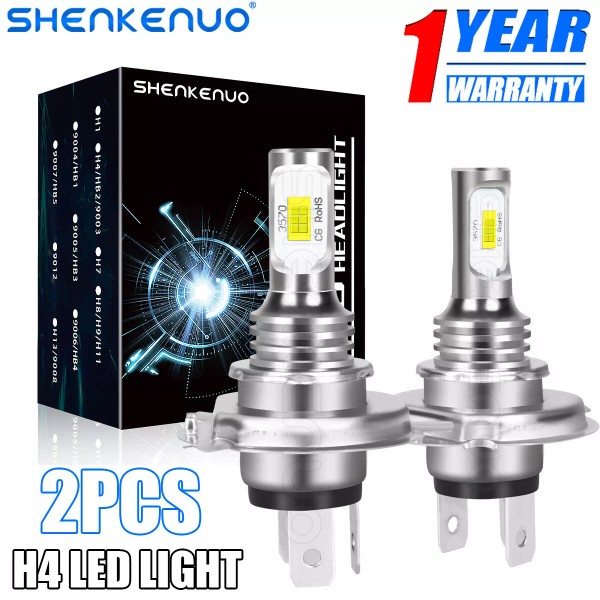 SHENKENUO Pair H4 9003 HB2 LED Headlight Bulbs Kit High&Low