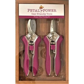 Ladies Gardening Mini Pruner Secateurs Set - Two Razor Sharp Purple Ladies Garden Secateurs - Bypass & Trimmer Ladies Secateurs - Best Gardening Gift for Women. (Purple)