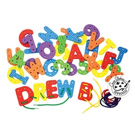 Chenille Kraft WonderFoam Lacing Letters and Numbers PAC4466, Colors May Vary, Approx. 2-3/4", 40 Count