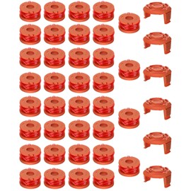 Eyoloty 36 Pack WA0010 WA0004 Replacement Trimmer Line Spool 10Ft 0.065" Compatible with Worx WG154 WG163 WG160 WG180 WG175 WG155 WG151 Weed Wacker Eater String,with WA6531 Cap Parts(36 Spools+6 Cap)