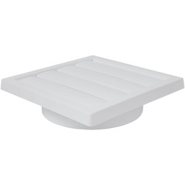 HVAC OV ø6" Inch - Pack of 2 - White Square Exhaust Vent Covers - Louvered Dryer Duct Vent Cover - Vent Hood with Shutters - One-Directional Plastic Air Grille - Hidden Screw Holes