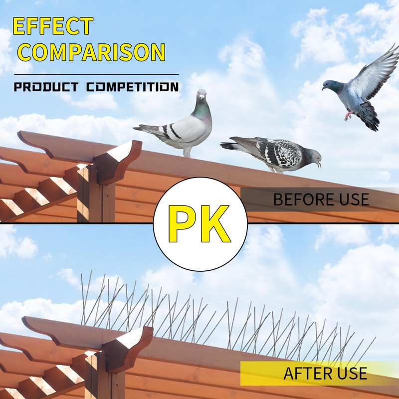 KOKMEYA Bird Spikes 9.84FT, 304 Stainless Steel Bird Deterrents Spikes