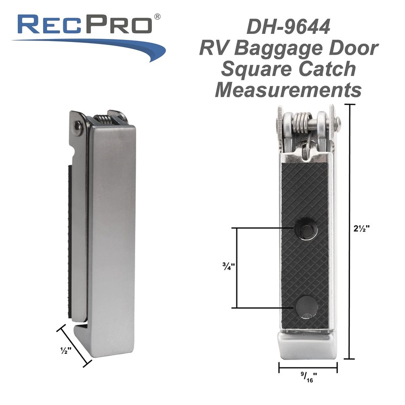 RecPro RV Stainless Steel Baggage Door Catch Latch | Square