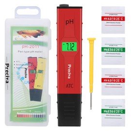 Preciva PH Meter Tester, Preciva 0.01 Resolution Digital Automatic Water PH Meters Hydroponics Pen with LCD Screen Large Backlit for Kitchen, Aquarium,Pool, Laboratory with Calibration Powder