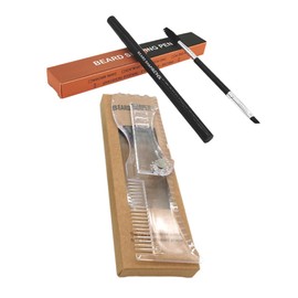 Baluue Mustache Pen Set Grooming Kit Beard Brush Shaver Guard Stencil and Pencil for Realistic Styling