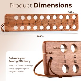 Savina Embroidery Floss Organizer, 20-Hole Cross Stitch Thread Holder Storage Tool, Accessory for Cotton Thread Craft DIY Sewing Storage.