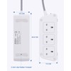 Addtam Extension Lead with USB Slots，6 Way Outlets 5 USB(5A,