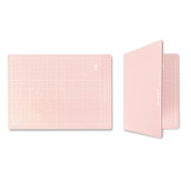 iMAT Flip Cutting Mat_Note A4 (inch version), 9"X12", Foldable, Front: Inch grid, Back: cm dots, Suitable for Crafts, Hand-drawn Illustrations, Washi Tape Collage, Hand-engraved Seals (Rose Pink)