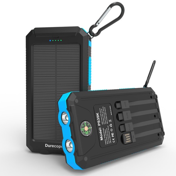 Durecopow Durecopow Solar Charger Power Bank 20,000mAh, Portable Charger, 4