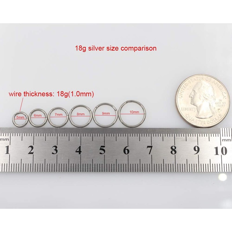 18g G23 Titanium Cartilage Earrings Hoop for Sensitive Ears Hyperallergic