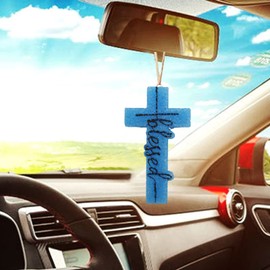 Flythww Cross Freshie Molds for Aroma Beads, Large Blessed Cross Pendant Car Freshie Molds, Oven Safe Silicone Molds Freshies Supplies for Baking Aroma Beads, Resin, Candles, DIY Gifts, Home Decor