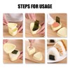 6 Pcs 2 Size Onigiri Rice Ball Maker Molds Non-Stick