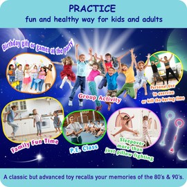 Todos Aman Rocket Flashing LED Ankle Skip Ball Fun Family Jumping Exercise Fitness Coordination Balance Extra Energy Burning Great Cool Toy Gift for Ages 5 6 7 8 9 10+ Kids & Adults (Pink, 1-Pack)