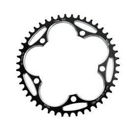 QUARKZMAN Narrow Wide Chainring for Speed Road Bike for 130 BCD Bicycle Chainring 191.8 mm/7.55 Inch Black CNC Aluminium Alloy Pack of 1