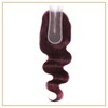 ALHER Dark Burgundy 2X6 HD Lace Closure Human Hair Body