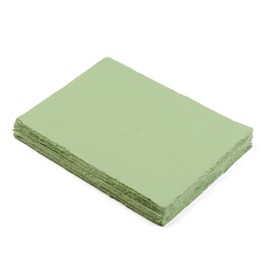 Handmade A5 Green Mixed Media Paper with Deckle Edge - 50 Sheets, 5.8"x8.3" - 150 GSM -Colored Cold Press Textured Paper Made with Recycled Cotton for Card Making, Arts, Crafts, Writers, Watercolor