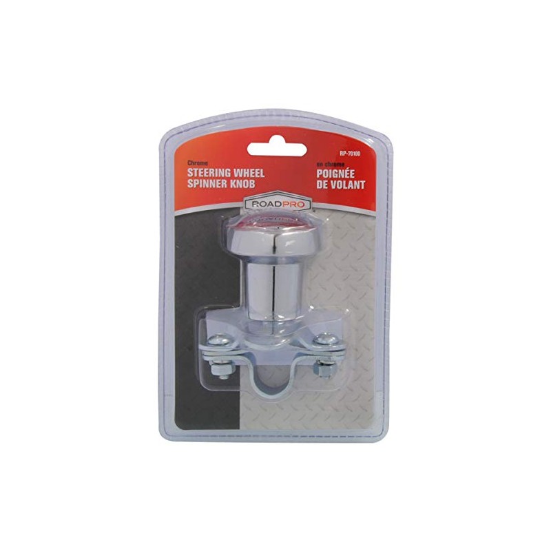 RoadPro RP-70100 Chrome Steering Wheel Spinner Knob Steering Wheel Spinner