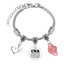 Mxrymvu Certified Nursing Assistant Gift Bracelet CNA Nurse Gifts CNA Week Gifts Nursing Jewelry Certified Nursing Assistant Appreciation Gift for Nurses Day Retirement Birthday Christmas Bracelets