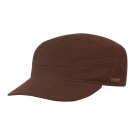 Sterkowski Patrol Hat | 100% Cotton Peaked Cap for Men and Women | Comfortable and Lightweight Summer Flat Cap, brown