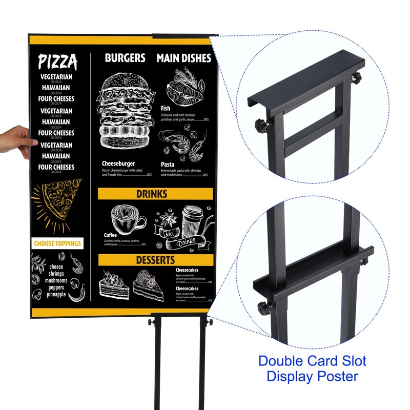 PATIKIL Up to 79" Poster Stand, Double-Sided Easel Stand with