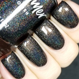 KBShimmer Stark Raven Mad Black Holographic Nail Polish- 0.5 oz Full Sized Bottle