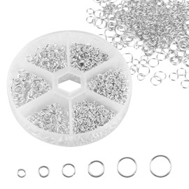 Jump Rings Stainless Steel Jump Rings Silver 3-8 mm, Split Rings Jewellery Making, 1050 Pieces Metal Jump Rings Set, Repair Chain Rings Jewellery, DIY Jump Rings for Necklace Bracelets (Silver)