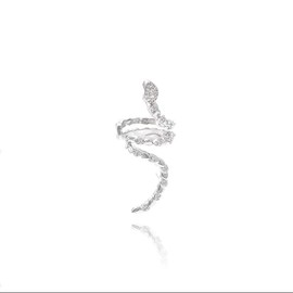 fdsmall Ear Cuff for Women Silver Snake Cuff Earrings With Cubic Zirconia Silver Ear Cuffs Non Pierced Ear Clips Cartilage Wrap Earring Hypoallergenic Jewelry for Women Girls