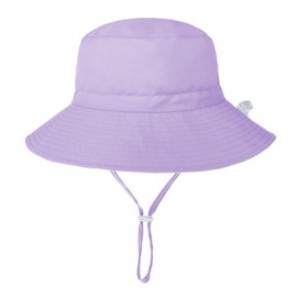 Baby Sun Hat Toddler Bucket Hats Beach Summer Hats UPF 50+ for Baby Girl Boy Adjustable Cap Purple 6-12 Months
