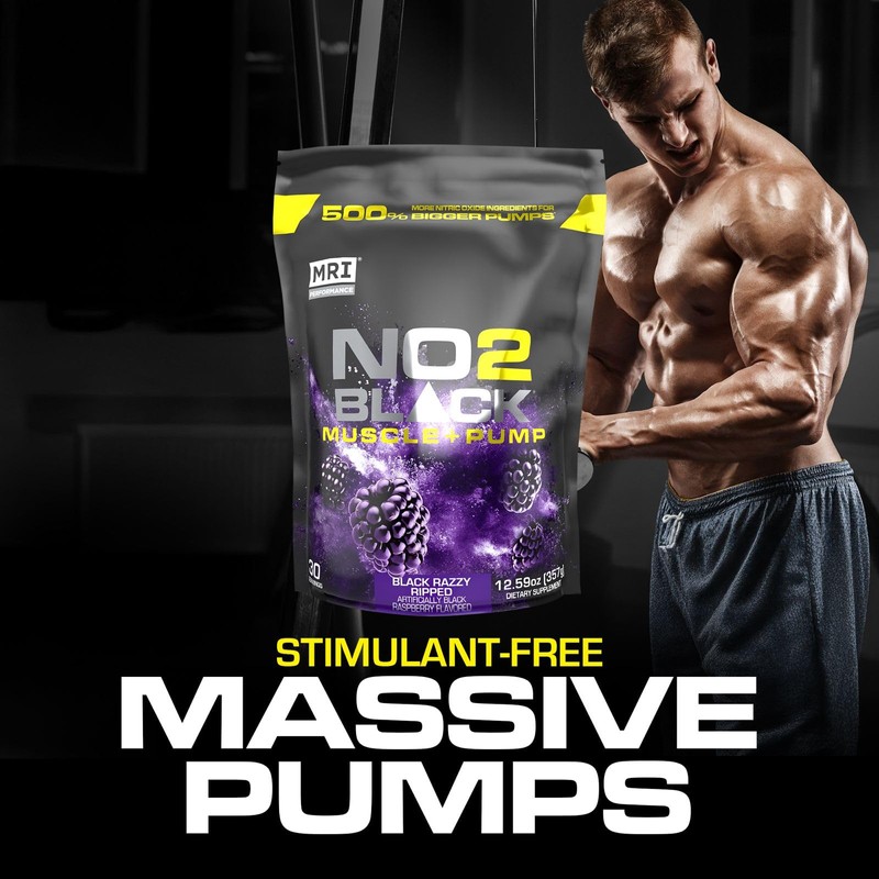 MRI NO2 Black Nitric Oxide Supplement for Pump, Muscle Growth,