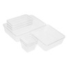 KICHOUSE 7pcs Desk Drawer Organizer Plastic Storage Bins Stackable Drawer