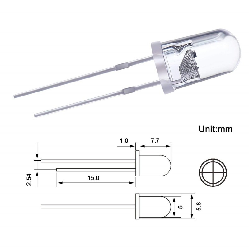 EBOOT 100 Pieces Clear LED Light Emitting Diodes Bulb LED