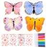 XLZJYIJ 56 Pieces Craft Sets for Children, Wooden Butterfly for
