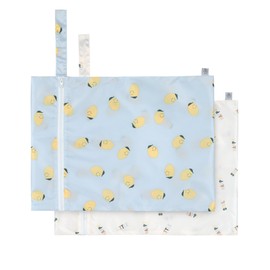 LÄSSIG Happy Fruits Reusable Wet Bag, Pack of 2, Lemon