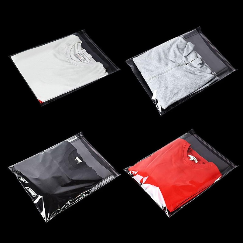 Clear Resealable Cellophane Plastic Bags Self Adhesive for Packaging Shirts,