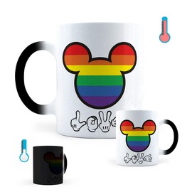 LISE GRAPHIX | Taza Mágica Pride Love | Taza de Cerámica | Sensible al calor | 11 Onzas | 325 mL | Un Detalle Original para Todo Momento | Ideal Para Casa u Oficina