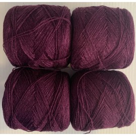 Hilos Mexico Crystal lace Yarn. Col- 23. Eggplant Acryli/Rayon 900 yards per ball.1 lot of 4.